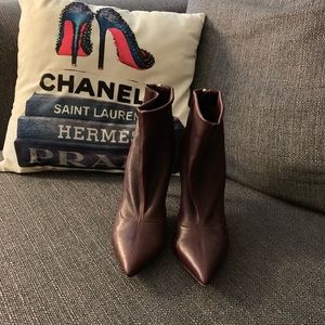 Brian Atwood Leather Pointy Toe Bootie